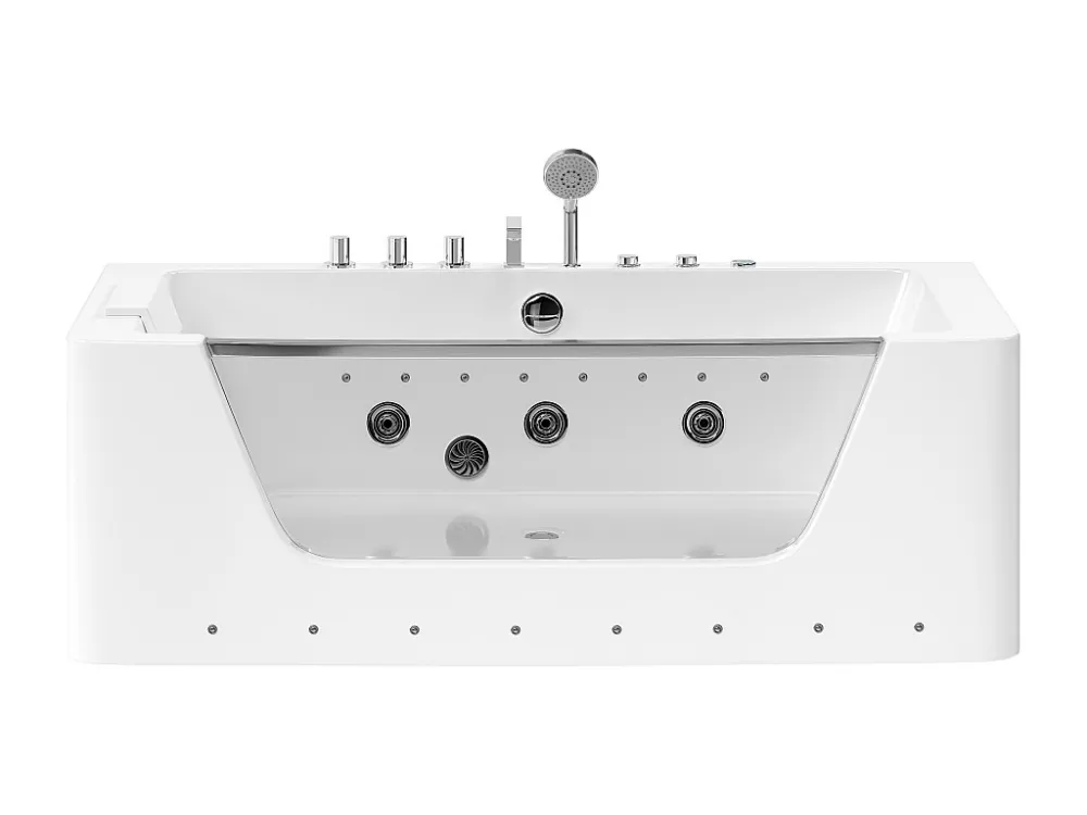 Vasca idromassaggio vetri LED DYONA 1 posto 260L bianca per 4-6 Persone