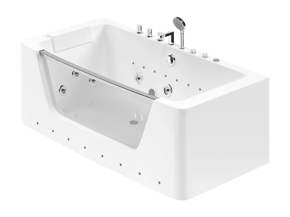 Vasca idromassaggio vetri LED DYONA 1 posto 260L bianca per 4-6 Persone