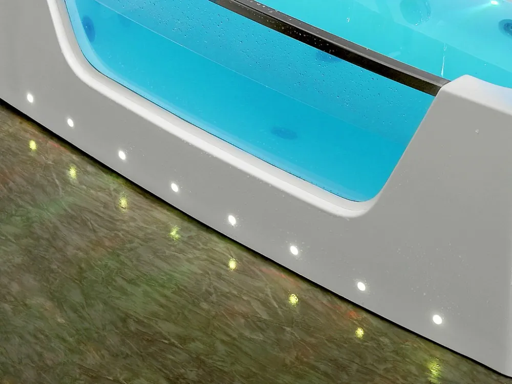 Vasca idromassaggio vetri LED DYONA 1 posto 260L bianca per 4-6 Persone