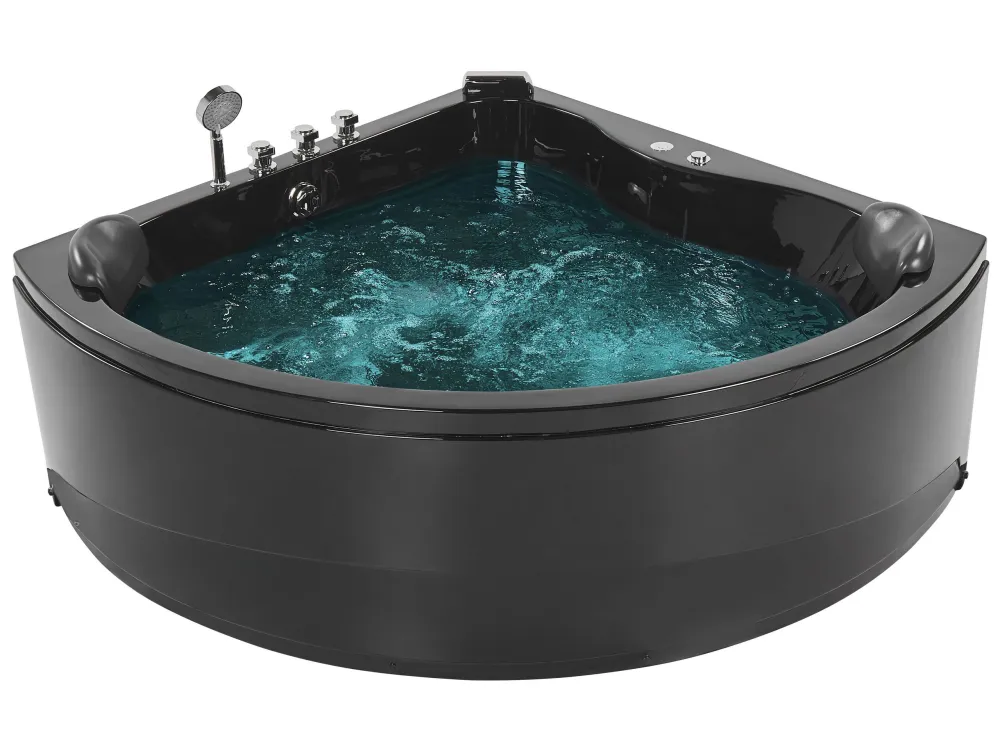 Vasca da bagno idromassaggio nera con LED 197 x 140 cm BARACOA Blu Mare
