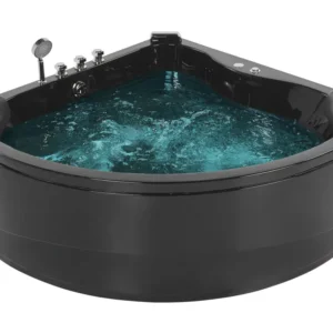 Vasca da bagno idromassaggio nera con LED 197 x 140 cm BARACOA con Pompa ad Alta Portata