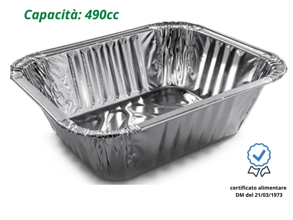 100 VASCHETTE contenitori ALLUMINIO 1 PORZIONE PER ASPORTO | R.F. DISTRIBUZIONE