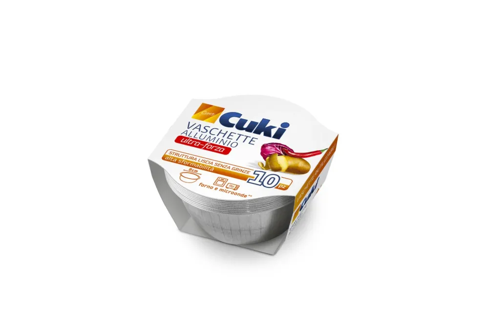 Cuki Vaschette Alluminio Ultra-Forza Crème Caramel | 10 Monoporzioni Ø 8,8 cm | Struttura Liscia per Sformatura Perfetta |...