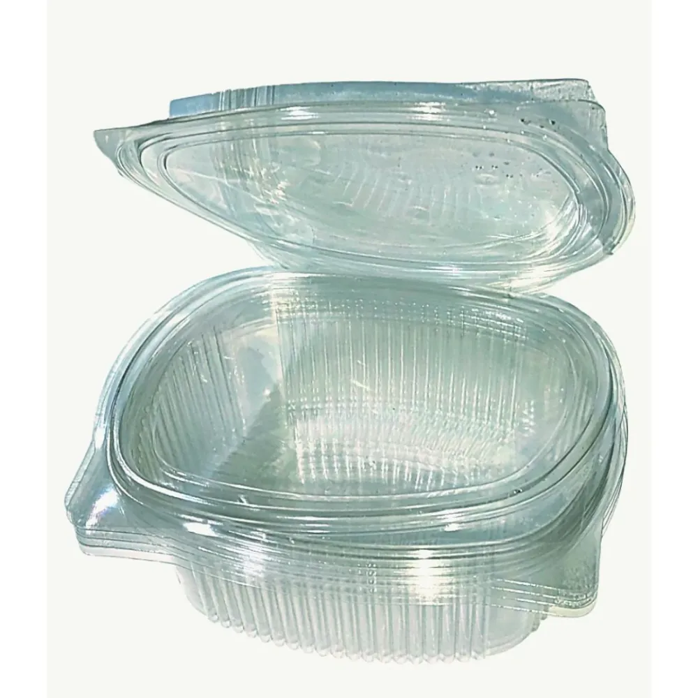 Vaschette Plastica PET per Alimenti 500cc con Coperchio Trasparente Usa e Getta - 100 Pezzi