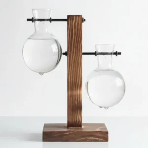 Porta ampolle idrocoltura con supporto legno vintage