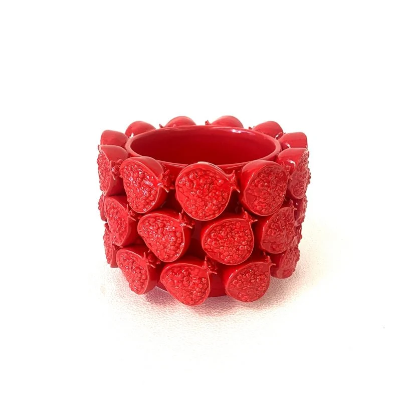 Vaso Melograno Rosso Ceramica – Diametro 25×17 cm