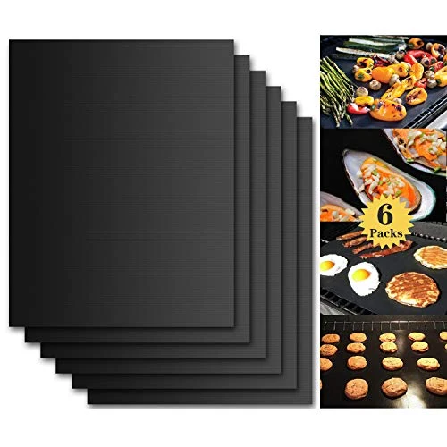 Tappetino da Barbecue Set di 6 Mat Cottura BBQ Riutilizzabile Antiaderente...