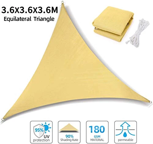 Ohuhu Tenda Vela Parasole 3,6 x x m Telo da Sole 3,6m x x