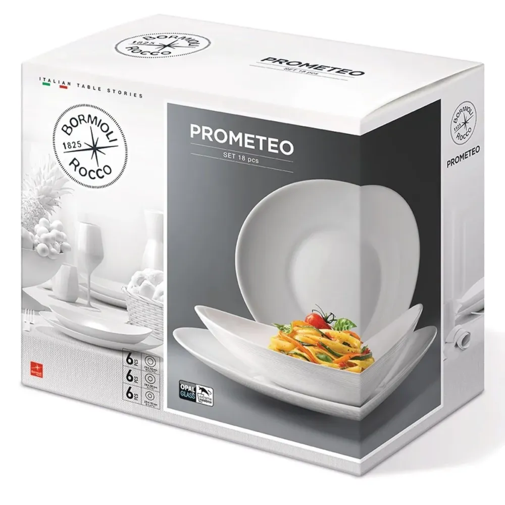 SERVIZIO DI PIATTI TAVOLA 18 PEZZI PROMETEO BORMIOLI