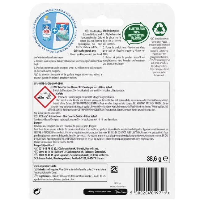 Water Duck Duck Active Clean Citrus 38,6G