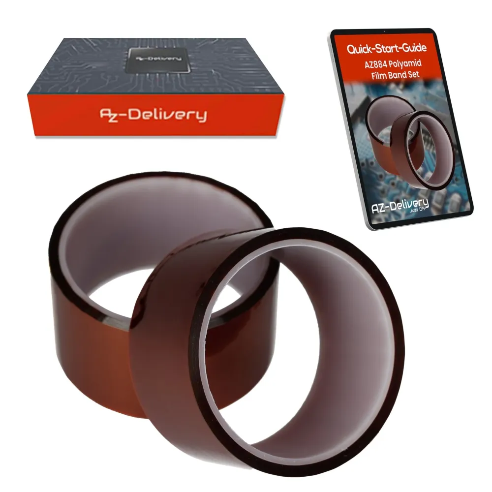 Nastro adesivo poliimmide 5 cm x 33 m di nastro adesivo resistente al calore fino 300 ° C-perfetto per la stampa 3D, press...