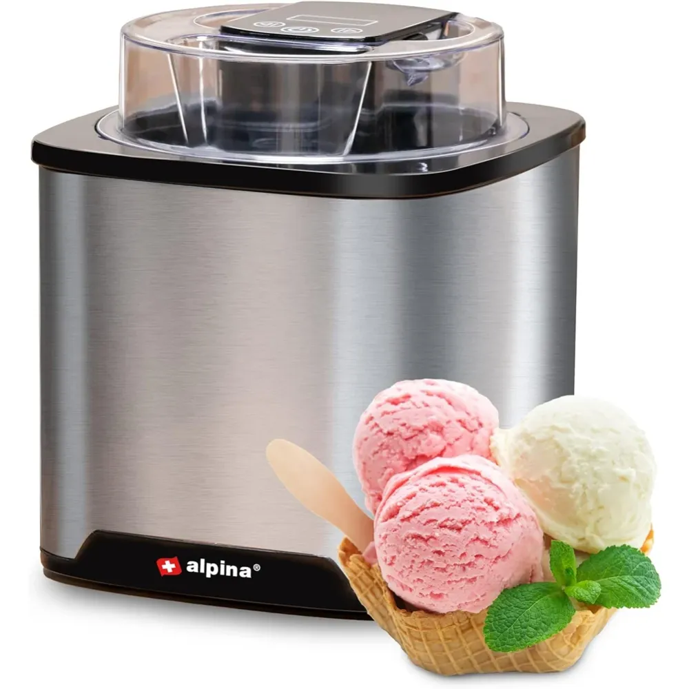 Macchina per il Gelato Gelatiera 2L 12 W Acciaio Inox per Yougurt, Sorbetto