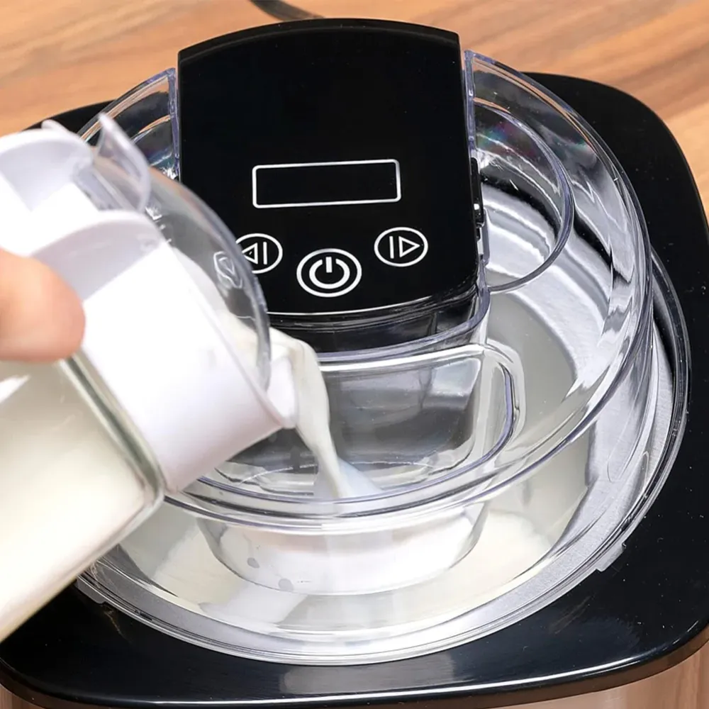 Macchina per il Gelato Gelatiera 2L 12 W Acciaio Inox per Yougurt, Sorbetto