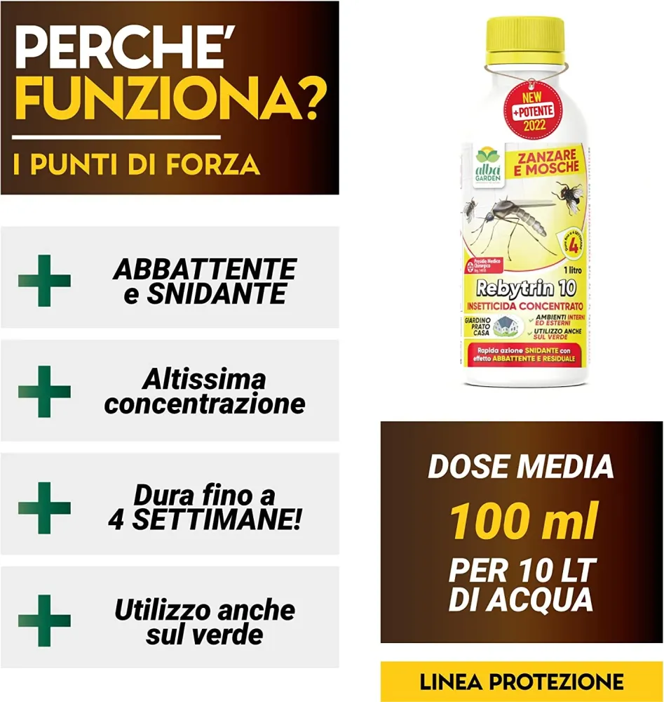 Albagarden - Insetticida Antizanzare Giardino per Esterno E Interno Cimici Mosche Insetti Volanti Striscianti Formiche Eff...